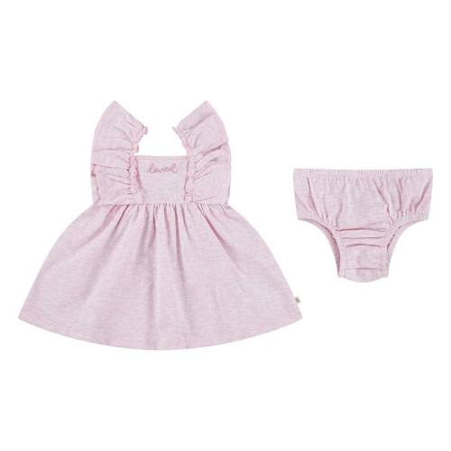 Newborn Baby Girls Huggies Babywear Organic Ruffle Dress & Diaper Cover 2-Piece Set