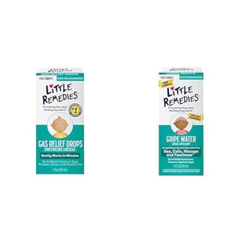 Bundle of Little Remedies Gas Relief Drops, Natural Berry Flavor, 1fl oz, 2pk + Little Remedies Gripe WaterSafe for Newborns, 4 Fl. Oz, 1pk