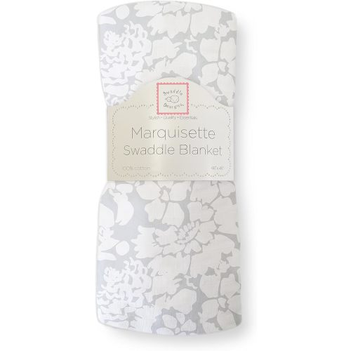 SwaddleDesigns Marquisette Receiving Swaddle Blanket Soft Premium Cotton Muslin Sterling Lush