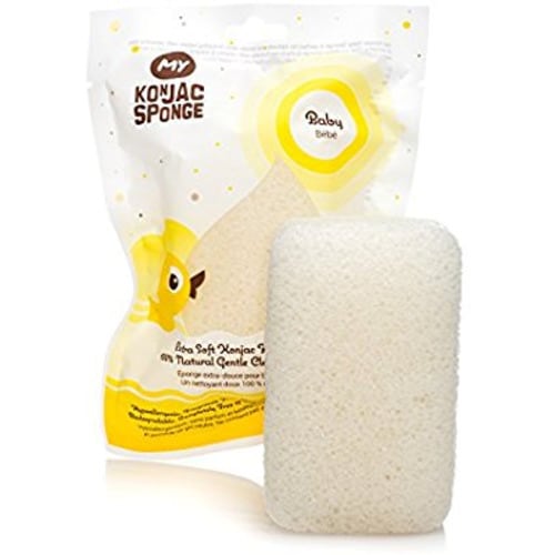 MY Konjac Sponge | 100% All Natural Pure Baby Bath Sponge. Extra Soft & Gentle. Hypoallergenic and Completely Free of Fragrance, Coloring, Additives, Sulfates, Parabens, Phthalates & Petroleum