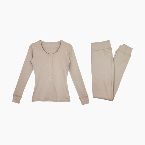 L'ovedbaby Women's Organic Lounge Set - Oatmeal, S