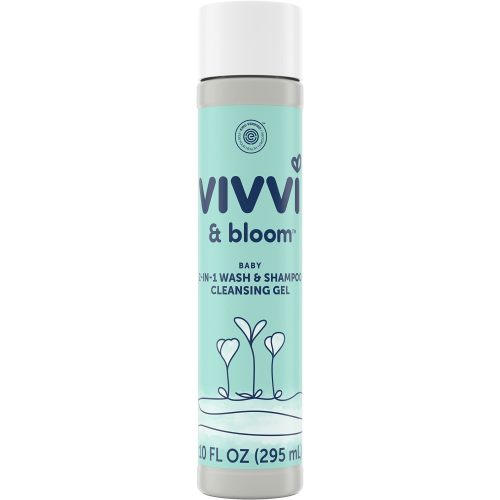 Vivvi & Bloom Gentle 2-in-1 Baby Wash & Shampoo Cleansing Gel, Leaves Sensitive Skin Feeling Healthy & Moisturized, Tear-Free, Formulated Without sulfates, paraben, and Dyes, 10 fl. Oz