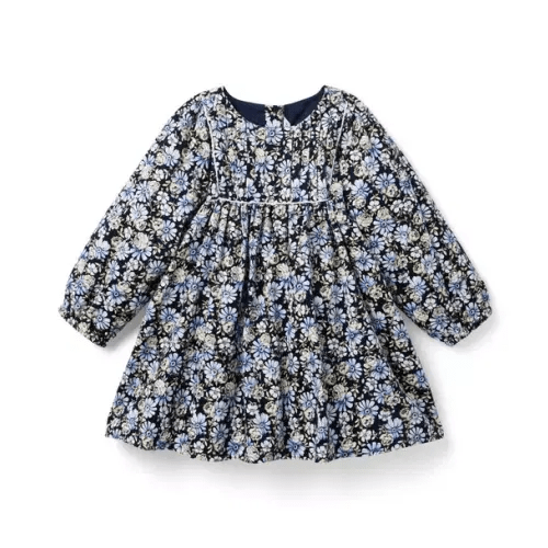 Girl Maritime Navy Floral Floral Corduroy Dress by Janie and Jack