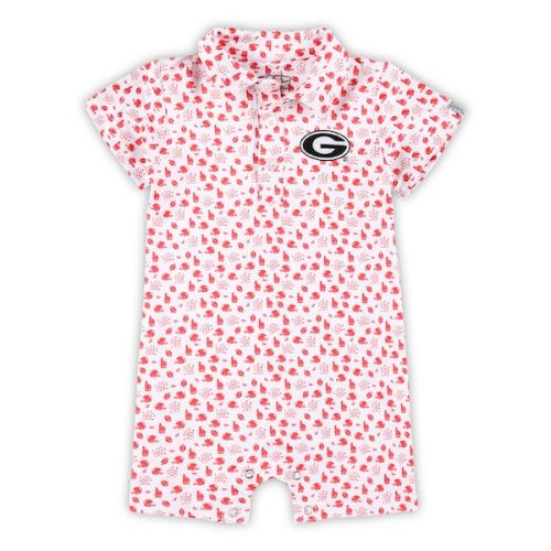 Georgia Bulldogs Garb Infant Earnest Polo Romper - White