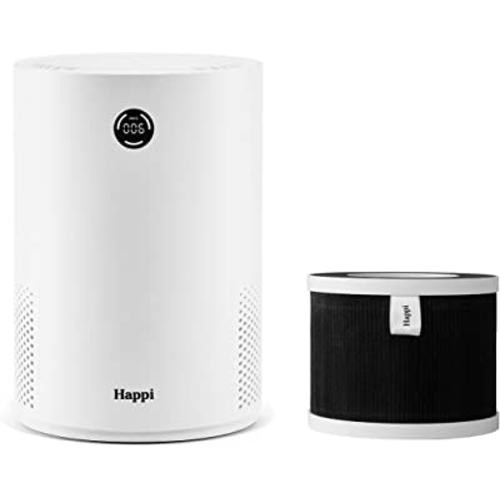 My Happi Air Purifier, True HEPA H13 Filter with UV & Active Carbon 5-in-1 Layers, LED Air Particle Sensor Display Screen, Self-Cleaning Technology, Whisper Quiet, 3 Speeds, Covers 500 Sq. Ft, White