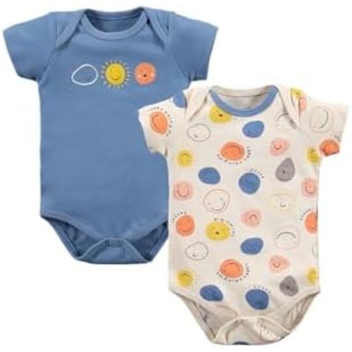 Baby Unisex Bodysuit 2 Pack - Indigo