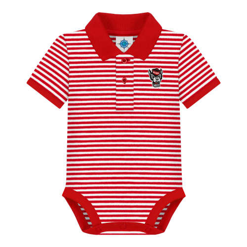 NC State Wolfpack Striped Polo Bodysuit | College Baby