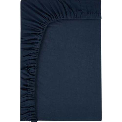 Brush-Stroked Cotton Fitted Crib Sheet, Southside Blue - Malabar Baby | Maisonette