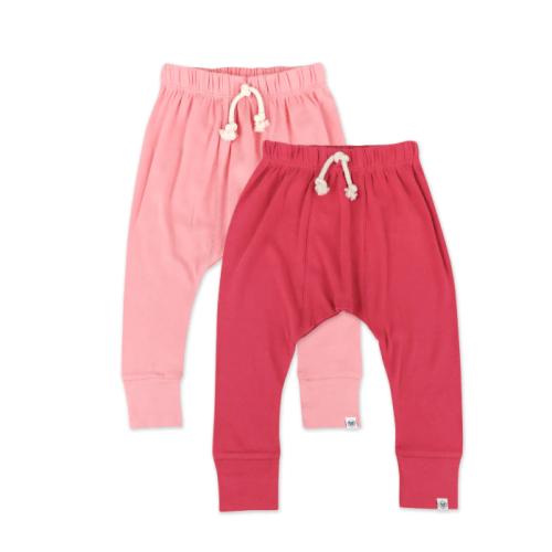 2-Pack Organic Cotton Honest Pants | Honest Baby Clothing - Pink Ombre, 3-6 M