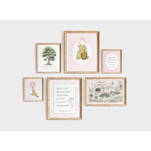 6 Classic WINNIE-The-POOH Nursery Wall Art Prints, Cottagecore Winnie The Pooh Nursery Decor, Winnie The Pooh Baby Nursery Prints, Kids Room