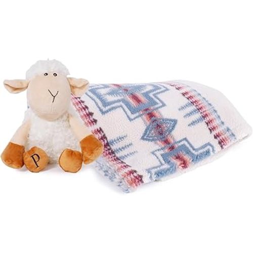 PENDLETON Harding Rosewood Pet Throw + Lamb Toy Gift Set