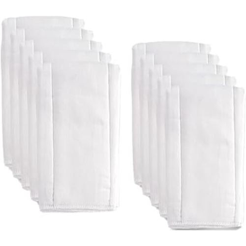 Cotton Prefold Cloth Diapers -Fasoar 6 Ply Baby Washable Cloth Diaper Covers for Babies to Toddlers Multi-Use (19.5''-14'', Count, 10)