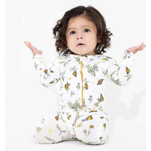 Monarch Butterfly Bamboo Convertible Footie, Pink - Bellabu Bear | Maisonette