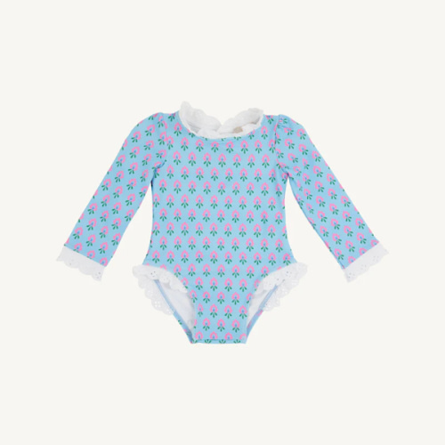 Sarasota Surf Suit - Holly Hills Hand Block with Worth Avenue White