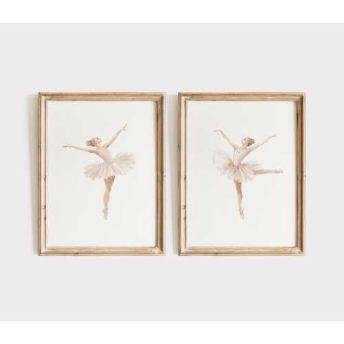 Ballerina Girl Room Print Set, Ballet Nursery Art, Baby Girl Nursery, Ballerina Dancer Girls Room Wall Art, Pink Ballet Theme Nursery Decor