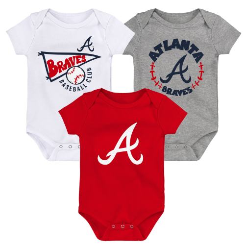 Mlb Atlanta Braves Infant Girls' 3pk Bodysuits : Target