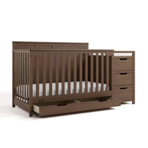 Graco Hadley 5-in-1 Convertible Crib and Changer with Drawer Hazelnut