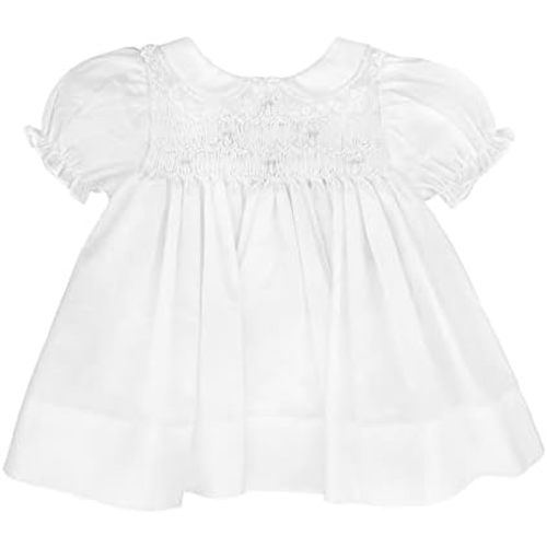 Baby Girls' Fully Smocked Dress with Lace Trim