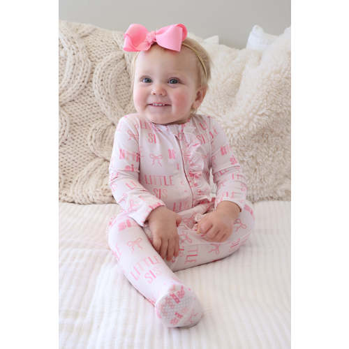 Ruffle Zipper Footie in Little Sis | Caden Lane