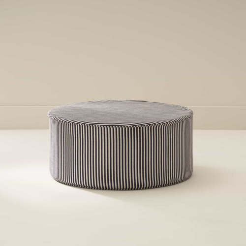 Navy Blue Striped Ottoman | Finley | House of Noa