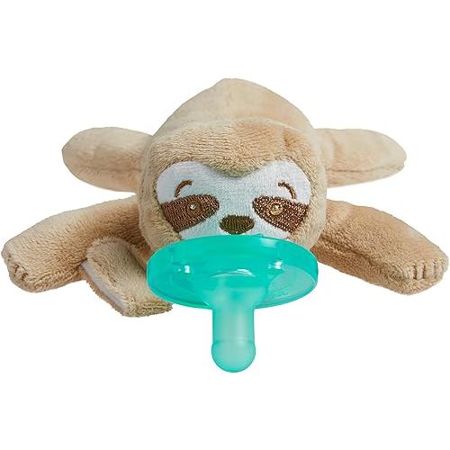 Philips AVENT Soothie Snuggle Pacifier Holder with Detachable Pacifier, Sloth, 0m+, SCF347/07