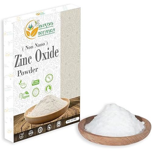 Zinc Oxide Powder Non-Nano, Pharmaceutical Grade for Skin Protection, Healing, Baby Diaper Rash Cream, Sunscreen, & Acne Care