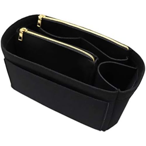 LEXSION Felt Purse Bag Organizer Insert with zipper Bag Tote Shaper Fit Speedy Neverful PM MM