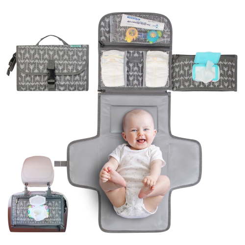 Kopi Baby Portable Diaper Changing Pad with Reversible Wipes Pocket