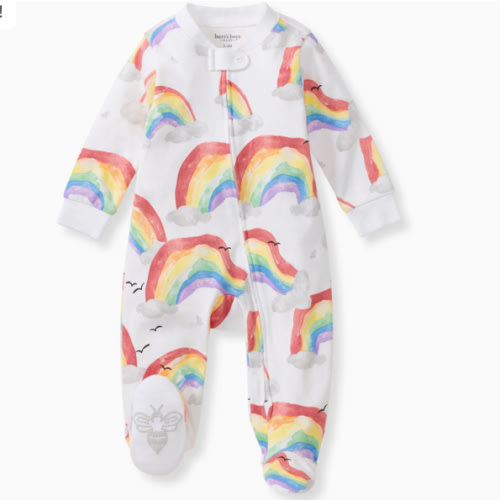 Happy Rainbow Organic Sleep & Play – Burt's Bees Baby 3–6M 
1-Piece Loose Fit (NB-9M)