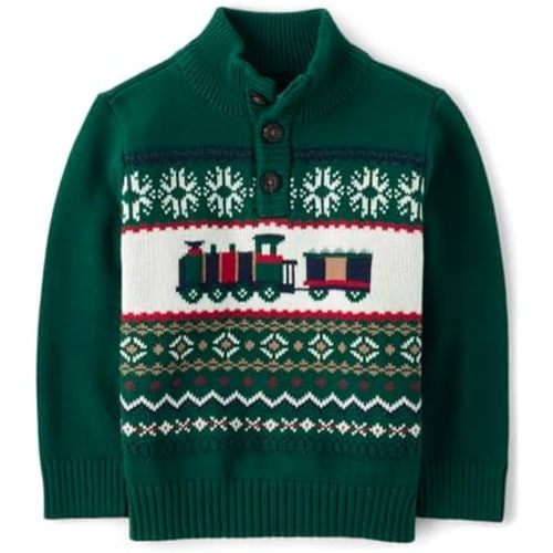 The Children's Place Baby Boys' and Toddler Long Sleeve Mock Neck Pullover Sweater