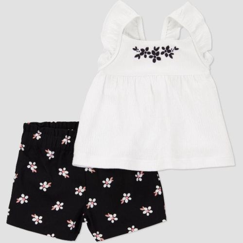 Carter's Just One You® Baby Girls' Geo Top & Bottom Set - Black 3M