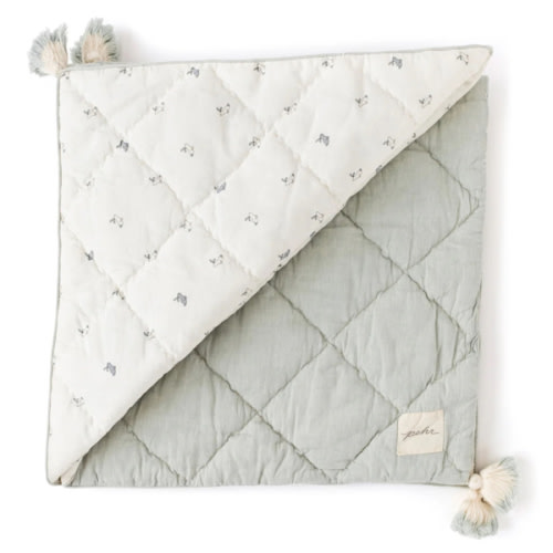 Pehr | Hatchling Baby Blanket | Green Bunny