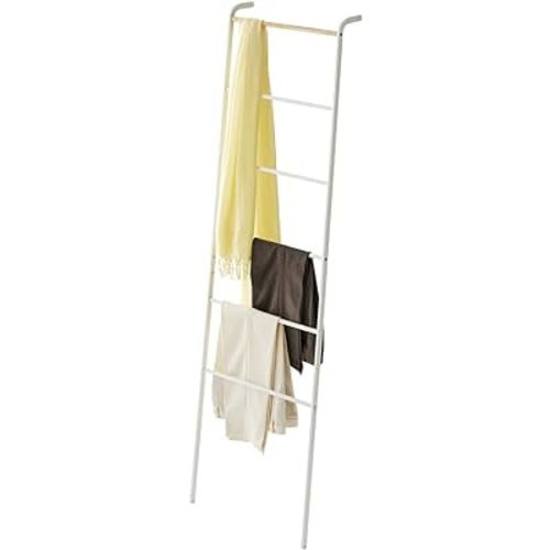 Yamazaki Home Leaning Ladder Rack, Space Saving Steel One Size White