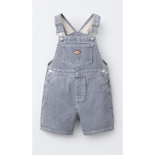 STRIPED TWILL OVERALL SHORTS - Blue / White | ZARA United States