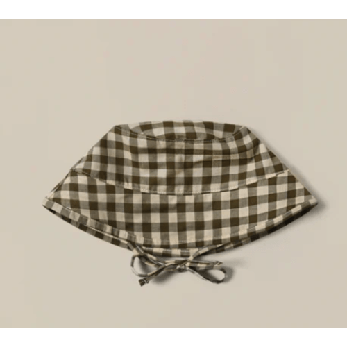 Olive Gingham Bucket Sun Hat | Organic Zoo 0-12 months