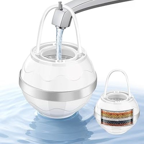 Bath Filter for Tub – 8-Stage Bathtub Water Filter, Removes Chlorine, Fluoride, Lead & More – Hard Water Softener for Healthier Skin, Hair & Nails – BPA Free, 2,500 Gallons Filtration (White)
