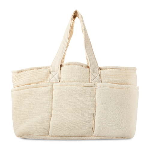 Parent's Choice Light Beige Collapsible Muslin Nursery Caddy