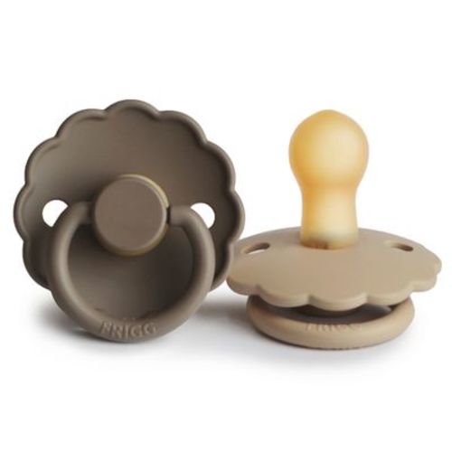 Frigg Daisy Natural Rubber Pacifier 2-pack Croissant/portobello 0-6 Months