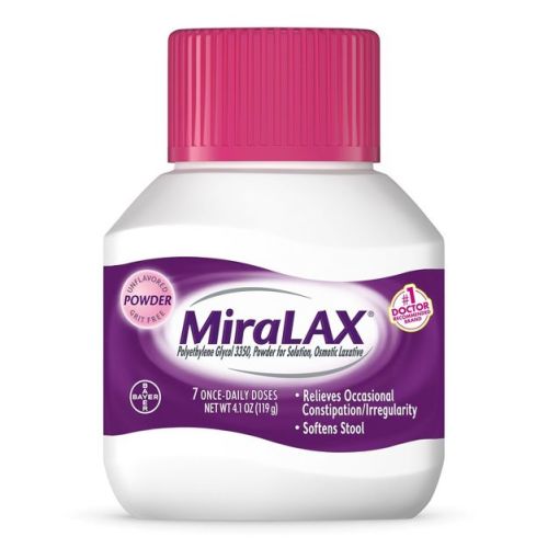 Miralax Gentle Constipation Relief 7 Doses without Harsh Side Effects Osmotic Laxative Powder - 4.1oz