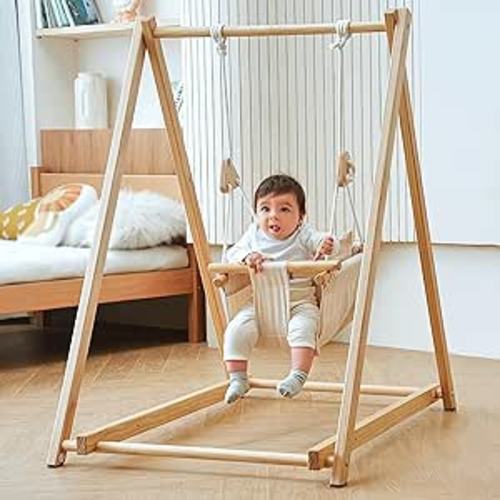 Amazon.com: Avenlur Spruce Baby and Toddler Foldable Swing Set with Stand - Premium Montessori, Waldorf Style Self-Standing Indoor Swingset for Children 6m to 3 Yrs - Perfect for Home, Child Day Care, & Preschool : Toys & Games