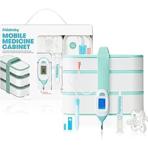Frida Baby Mobile Medicine Cabinet Travel Kit | Portable Carrying Case Stocked with Wellness Essentials