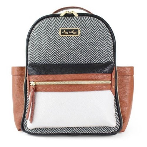 Itzy Ritzy Itzy Mini Backpack Diaper Bag, Color: Coffee and Cream