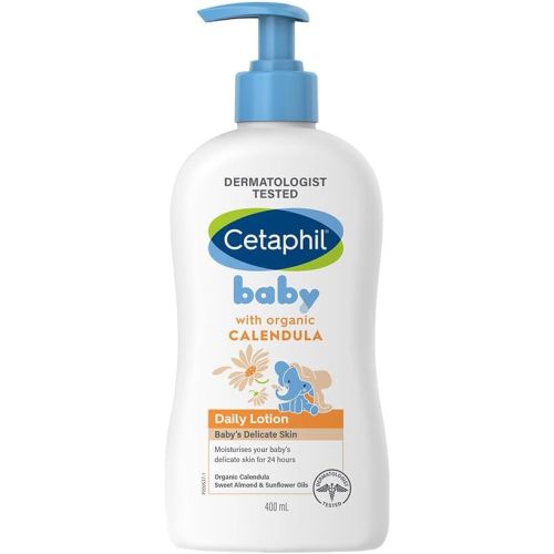 Cetaphil Baby Daily Lotion with Organic Calendula |Vitamin E | Sweet Almond & Sunflower Oils |13.5 Fl. Oz