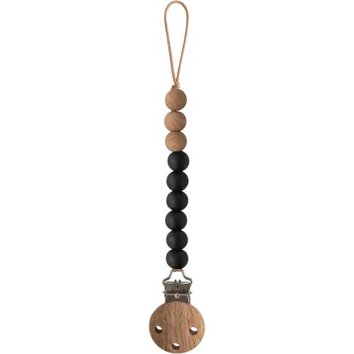 mushie 100% Silicone Baby Pacifier Clip BPA Free | Eva (Black)