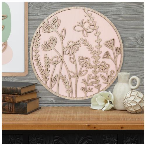 Cozy Garden Round Wood Wall Decor
