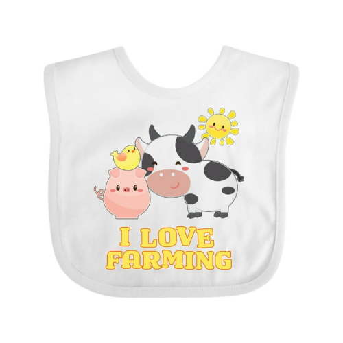 Inktastic I Love Farming- Farm Animals Boys or Girls Baby Bib