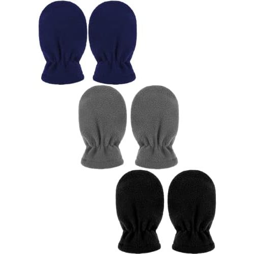 3 Pairs Baby and Toddler Winter Mittens Newborn Infant Fleece Warm Mittens Snow Gloves for Baby Boy and Girl