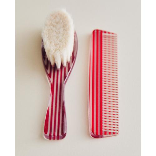 BABY STRIPED BRUSH AND COMB SET