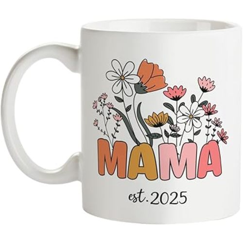 Fatbaby Mama Mug, Mom Est 2025, Mother's Day Coffee Mug Gift for New Mom, Baby Shower Gifts, Pregnancy Gift For Women Coworker 11oz Tea Cup