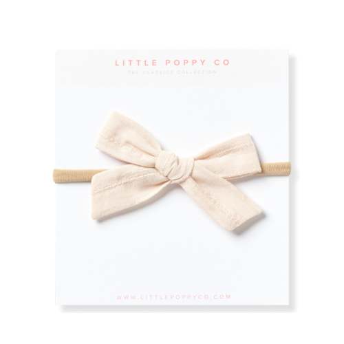 Cream Texture Headband Bow